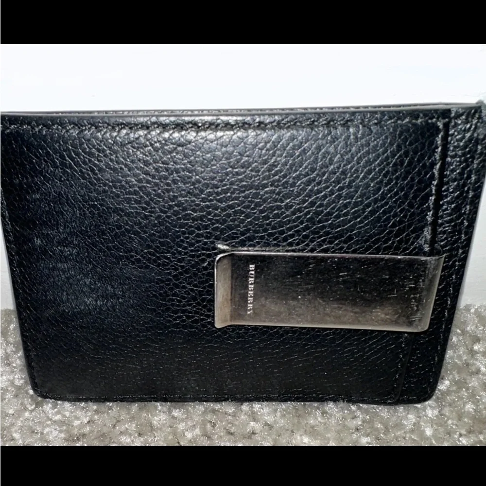 Burberry Black Textured Leather Card Holder unisex